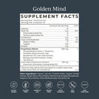 CYMBIOTIKA Golden Mind Nootropic - Mejora el enfoque, la memoria, el estado de alerta, apoya el sistema nervioso con Bacopa, Té verde, Melena de león, L-Teanina, Rhodiola | 30 sobres