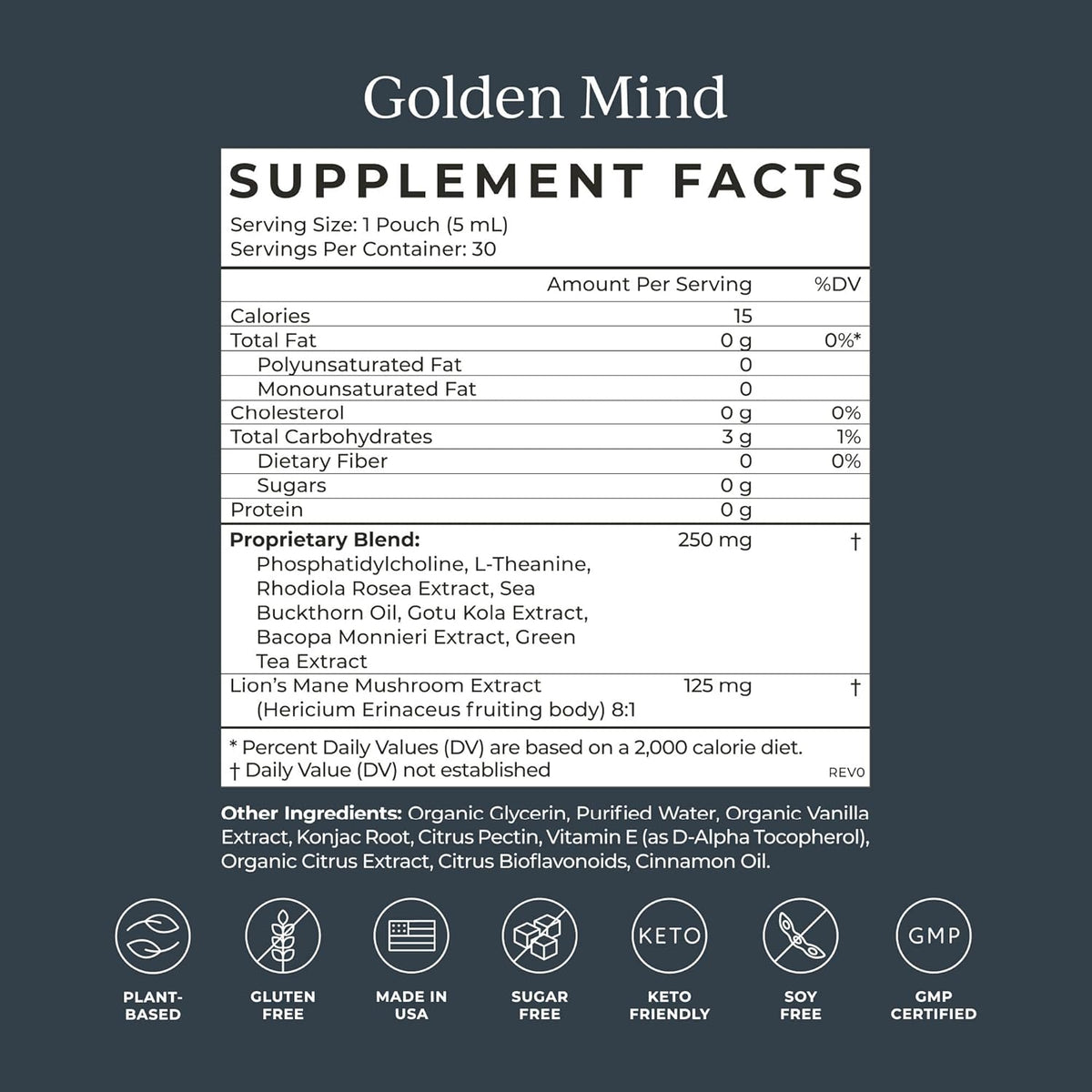 CYMBIOTIKA Golden Mind Nootropic - Enfoque, – Mantenimiento de la memoria y la agudeza mental: Ingredientes como – Image 2