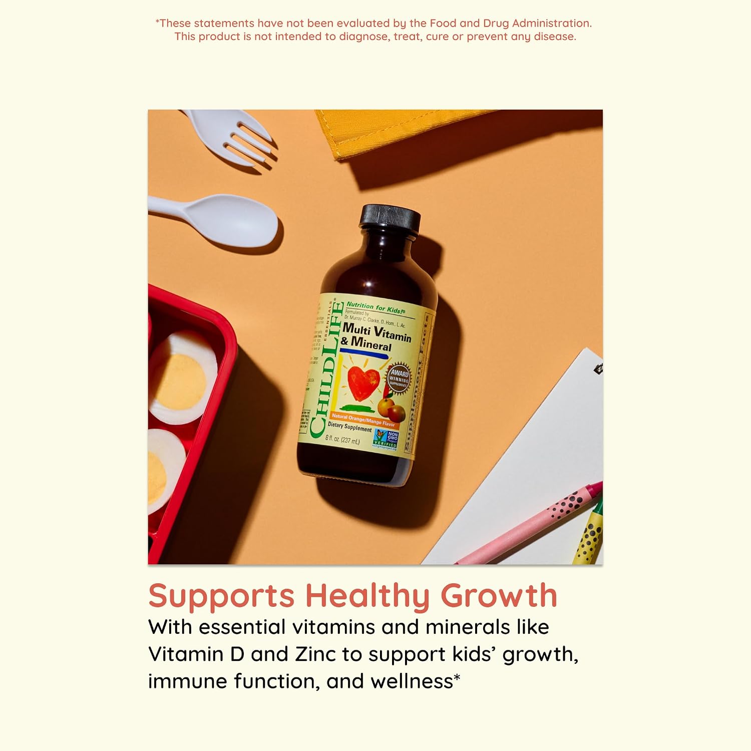 CHILDLIFE ESSENTIALS Multivitamínico y Mineral para Niños - Líquido con Sabor Natural a Naranja y Mango, 240 ml