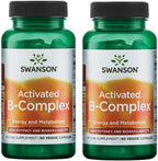 Swanson Activated B-Complex - Complejo B Activado de Alta Potencia y Biodisponibilidad (60 Cápsulas Vegetales) (Paquete de 3)