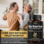 Berberina HCL 1500mg con Canela de Ceilán y Bergamota Cítrica | Fórmula de Triple Acción para Apoyo Metabólico | Cápsulas Veganas, 120 unidades