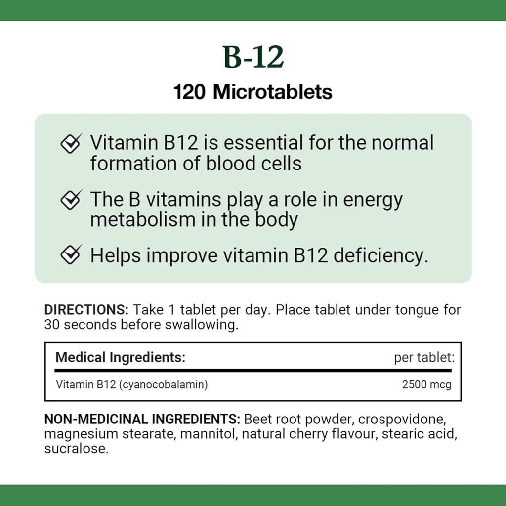 Nature's Bounty Vitamina B12 2500mcg, 120 Comprimidos Sublinguales