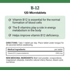 Nature's Bounty Vitamina B12 2500mcg, 120 Comprimidos Sublinguales