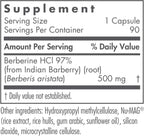 Nutricology Berberina 500 mg - Apoyo Metabólico, Raíz de Agracejo Indio, Hipoalergénico, Cápsulas Vegetales - 90 Cápsulas