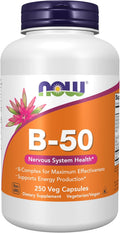 NOW Foods B-50 Complejo B, 250 Cápsulas Vegetales (Pack de 2)