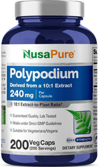 Polypodium Leucotomos Cápsulas, 240 mg, 200 Cápsulas Veganas