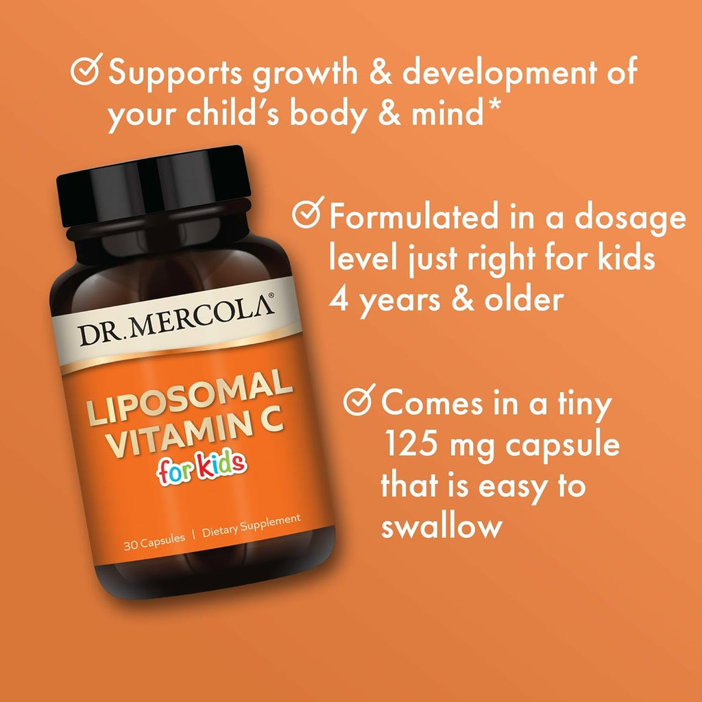 Vitamina C Liposomal para Niños - Dr. Mercola - 125 mg - 30 Cápsulas
