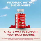 Vitamatic Vitamina B12 5000 mcg (Metilcobalamina) Gominolas - 240 Unidades, Sabor Cereza Natural