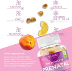 SUKU Gominolas Multivitamínicas Prenatales – Folato, Calcio, Vitamina D3, B12, K2 – Sin Azúcar – 60 Unidades