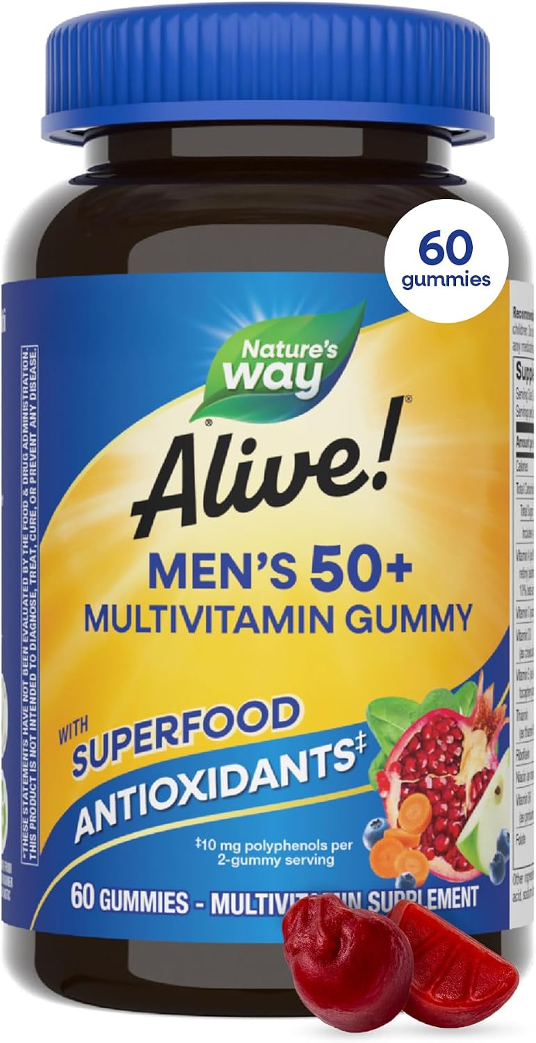 Nature's Way Alive! Multivitamínico en Gominolas para Hombres Mayores de 50 Años, 150 Gominolas