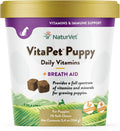 NaturVet VitaPet Multivitamínico Diario para Cachorros con Soporte para el Aliento (70 masticables suaves)