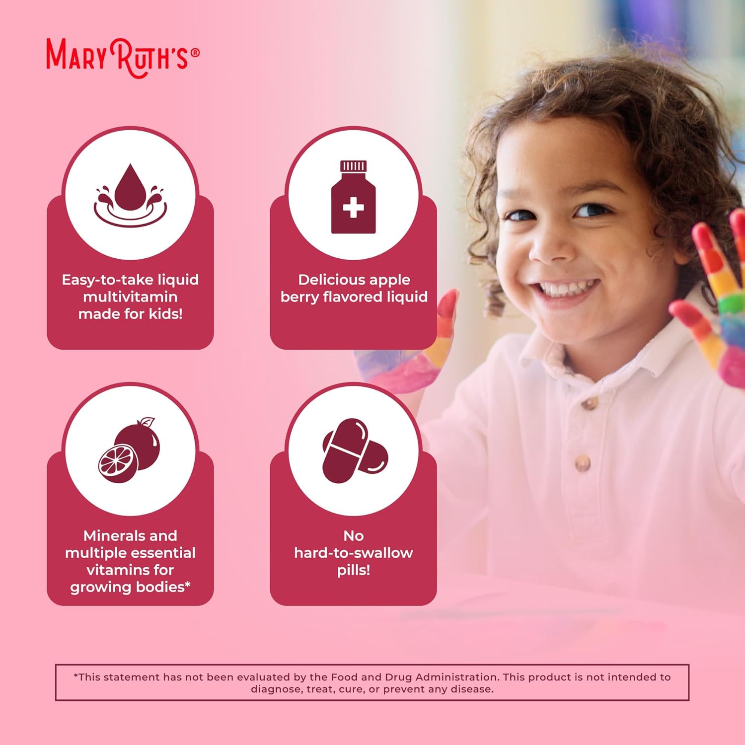 MaryRuth's Multivitamínico Líquido para Niños - Sabor Manzana Baya - 450 ml