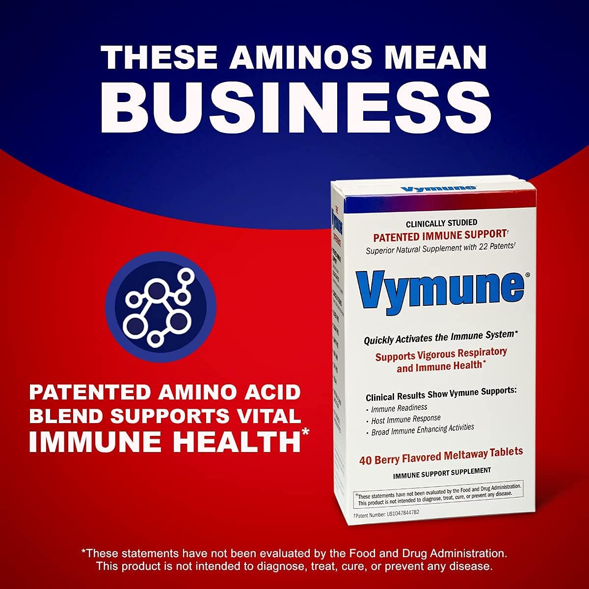 Vymune Aminoácidos Avanzados Apoyo Inmunológico – 40 comprimidos efervescentes sabor berry