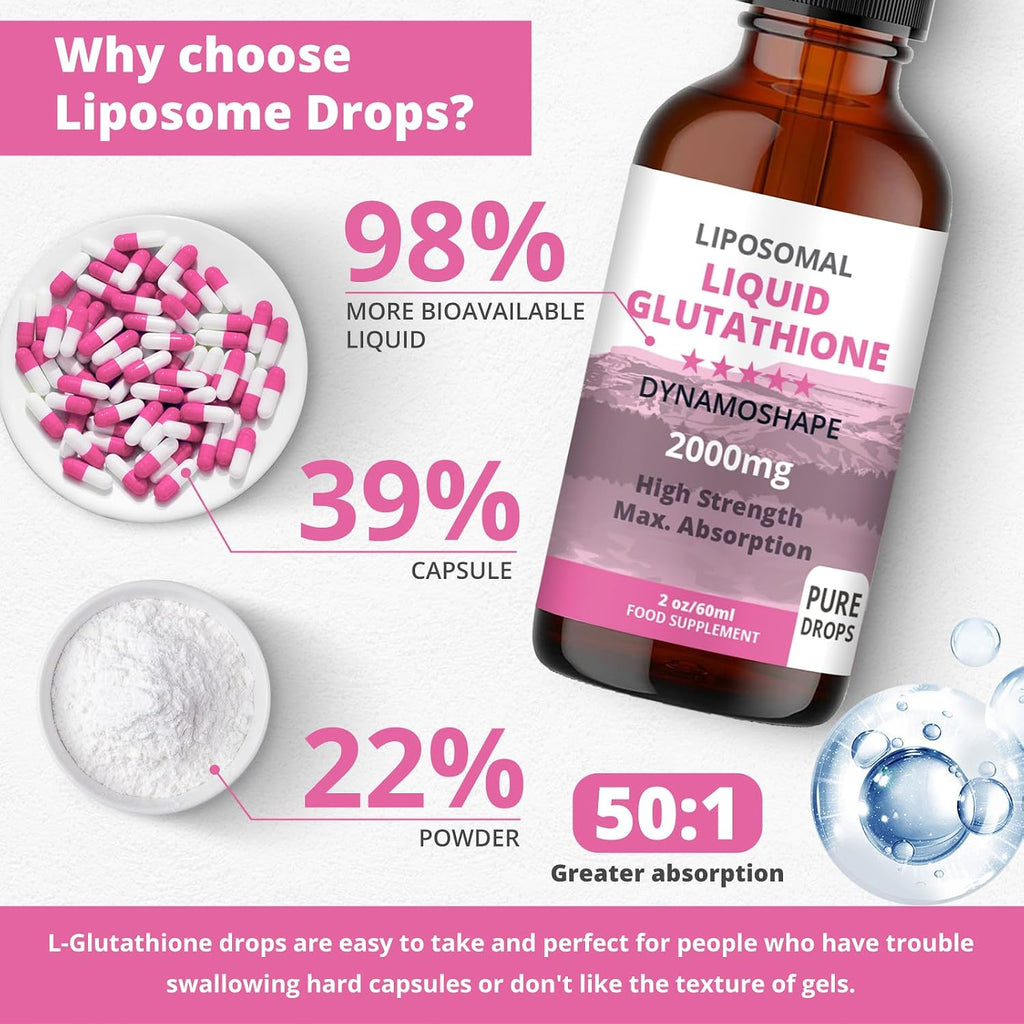 Glutatión Liposomal 2000 mg con Vitamina C - Suplemento Líquido Antioxidante