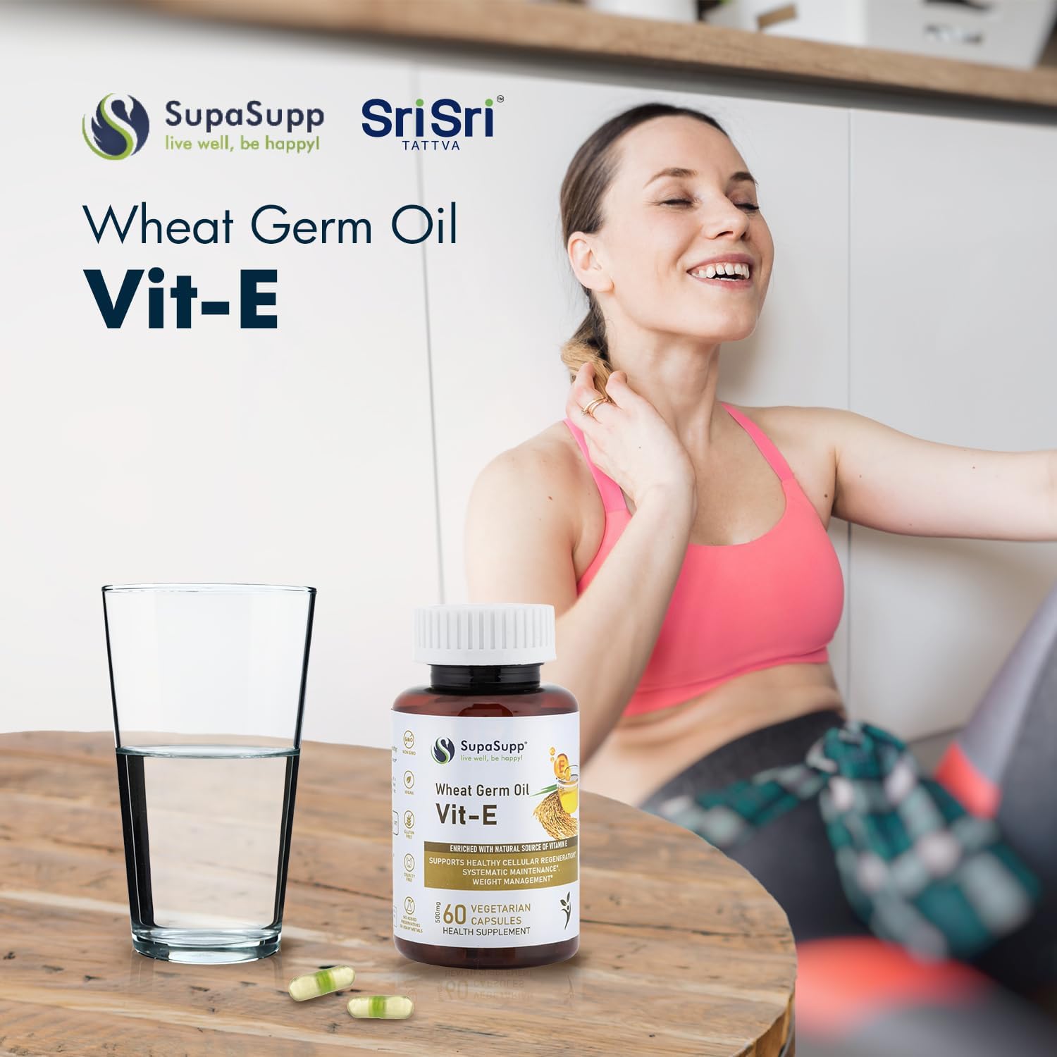 SRI SRI TATTVA VIT-E Wheat Germ Oil, 500mg (60 Capsules)