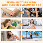 Vitamina D3 K2 10000 UI + 200 mcg MK-7, 120 Softgels - flasture
