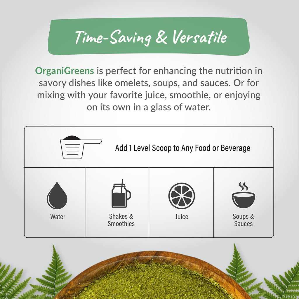 Organixx Greens Superfood Powder con Probióticos y Enzimas Digestivas - 283 g