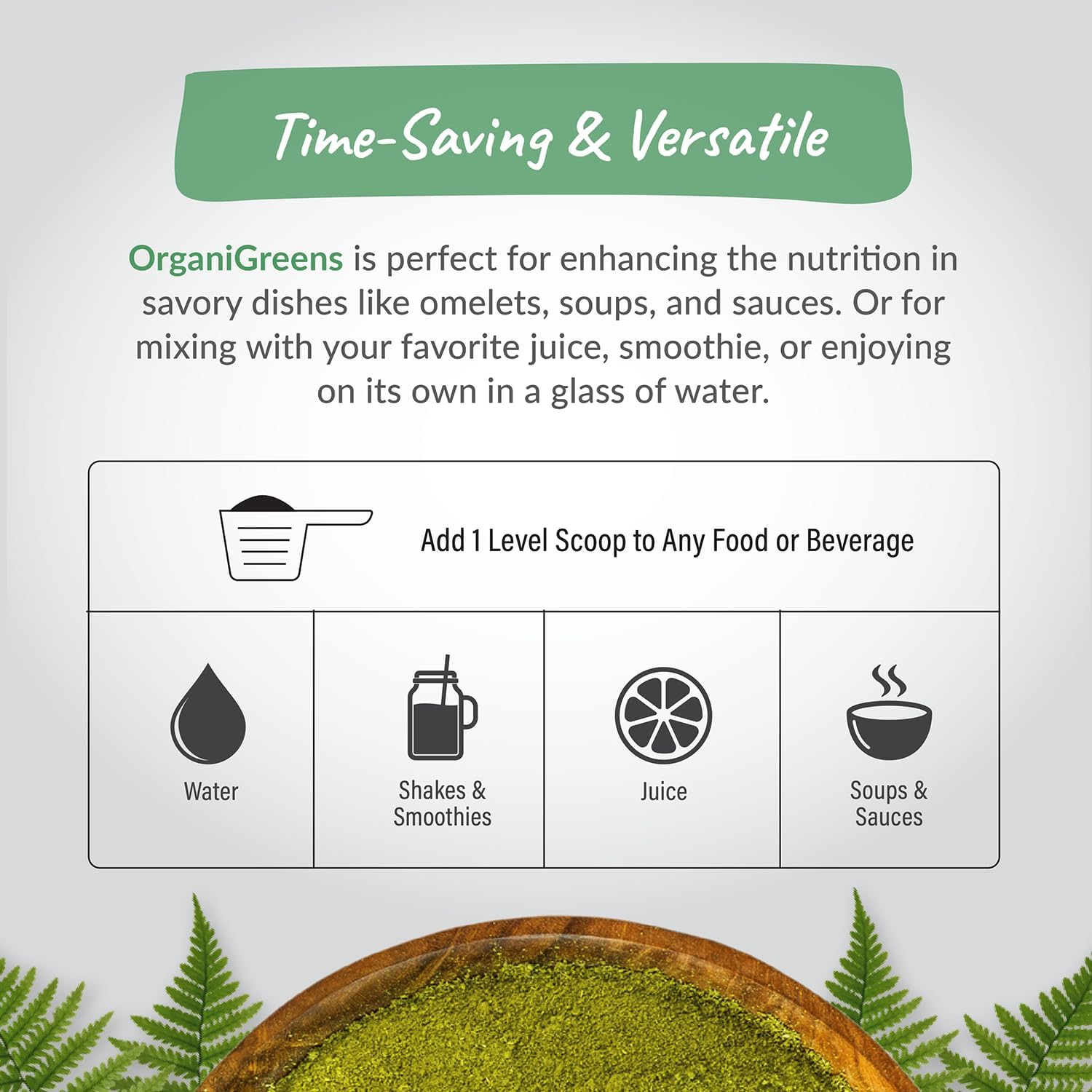 Organixx Greens Superfood Powder con Probióticos y Enzimas Digestivas - 283 g