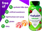 Vitafusion Gomitas de Calcio con Vitamina D3, 100 Gomitas (Paquete de 2)