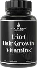 Hair Thickness Maximizer - Vitaminas Veganas 11 en 1 para Cabello, con 5000mcg de Biotina, Zinc y Semilla de Calabaza