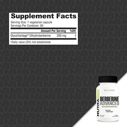 NutraBio Berberine Advanced – Dihidroberberina 200 mg, 60 Cápsulas – Image 2