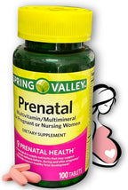 Vitaminas Prenatales - Multivitamínico Multimineral para Embarazadas y Mujeres en Lactancia - 100 Comprimidos