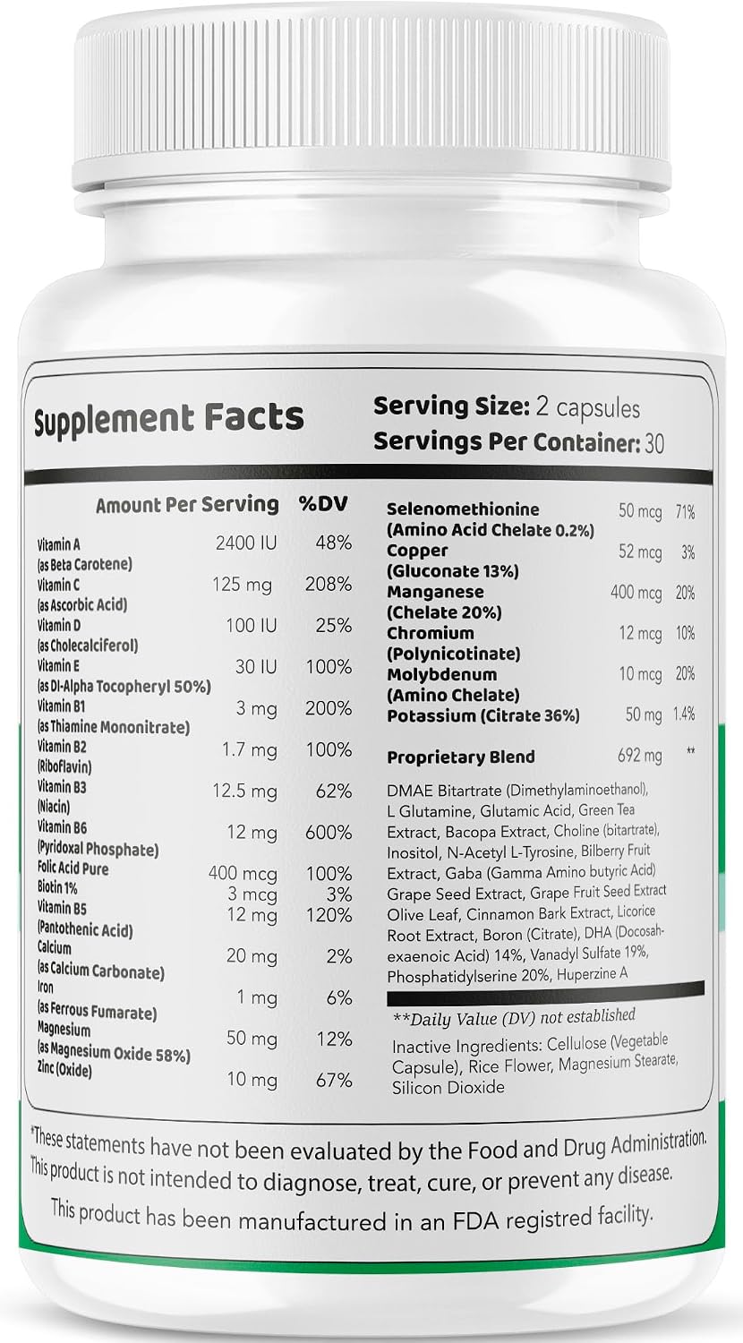 Vertigenics Cápsulas (Pack de 2) - Suplemento Avanzado para la Salud Cerebral, Fórmula Natural, 120 Cápsulas para 2 Meses
