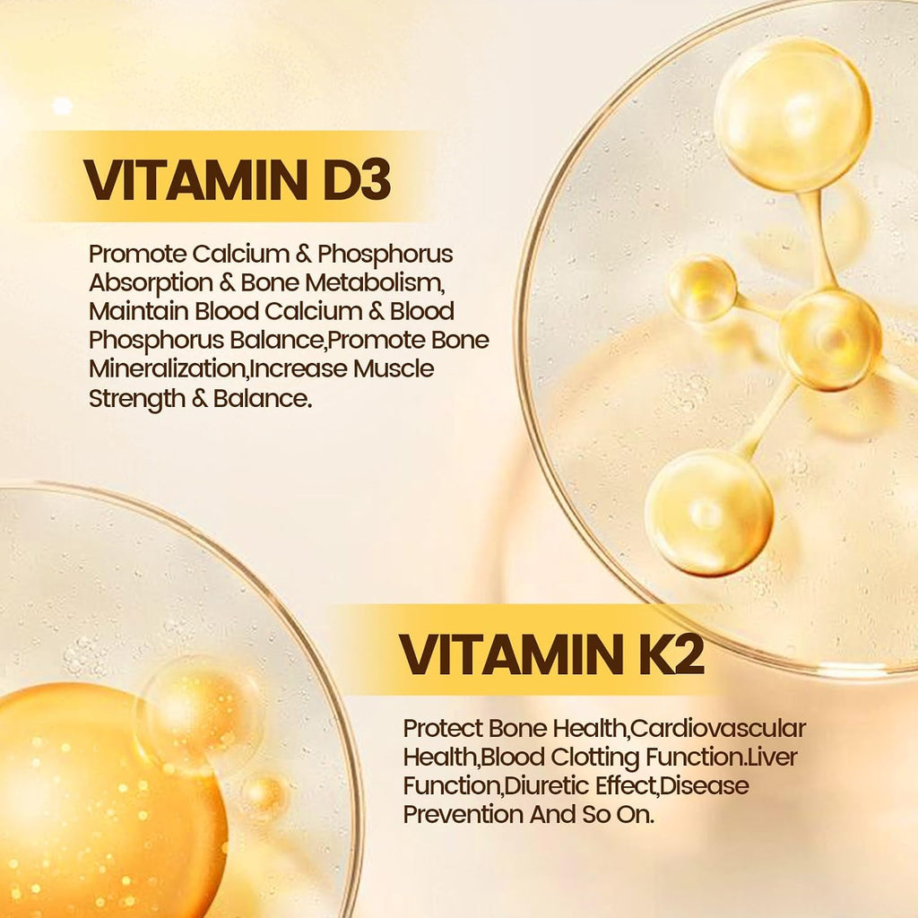 VivoNu Vitamina D3 K2 10000 UI con MK-7 - 300 Cápsulas Blandas con Aceite de Coco Virgen