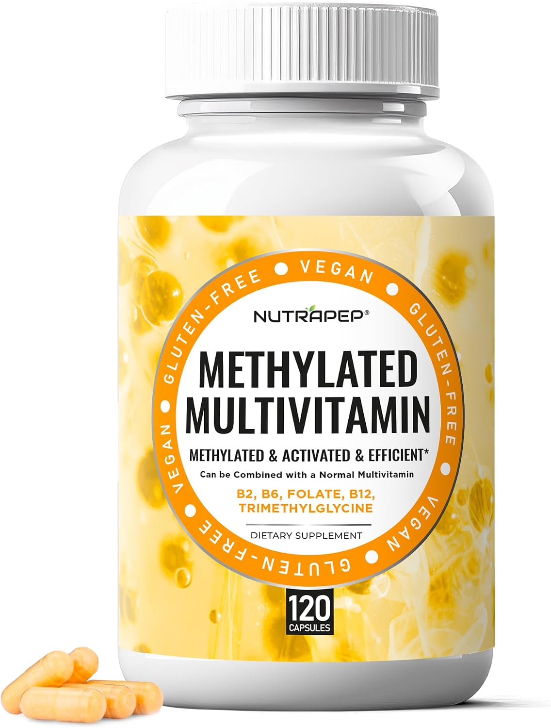 NutraPep Multivitamínico Metilado para Hombres y Mujeres - 5-MTHF, Riboflavina, B6, B12, Trimetilglicina