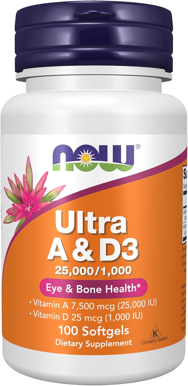 NOW Foods Vitamina A & D3 25.000/1.000 UI, – La absorción y utilización normal del calcio y del fósforo. – Image 1