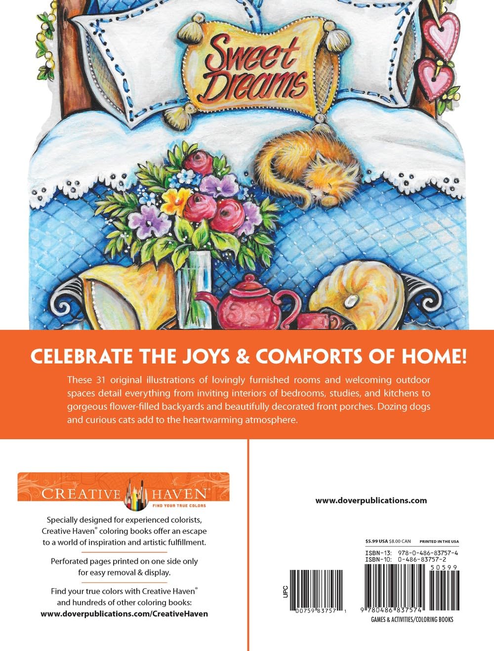 Libro de colorear Creative Haven Hogar Dulce Hogar (Libros de colorear para adultos: Calma)
