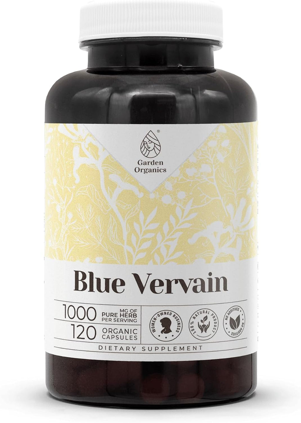 Garden Organics Blue Vervain 120 Cápsulas | Suplemento Herbal de Verbena Hastata