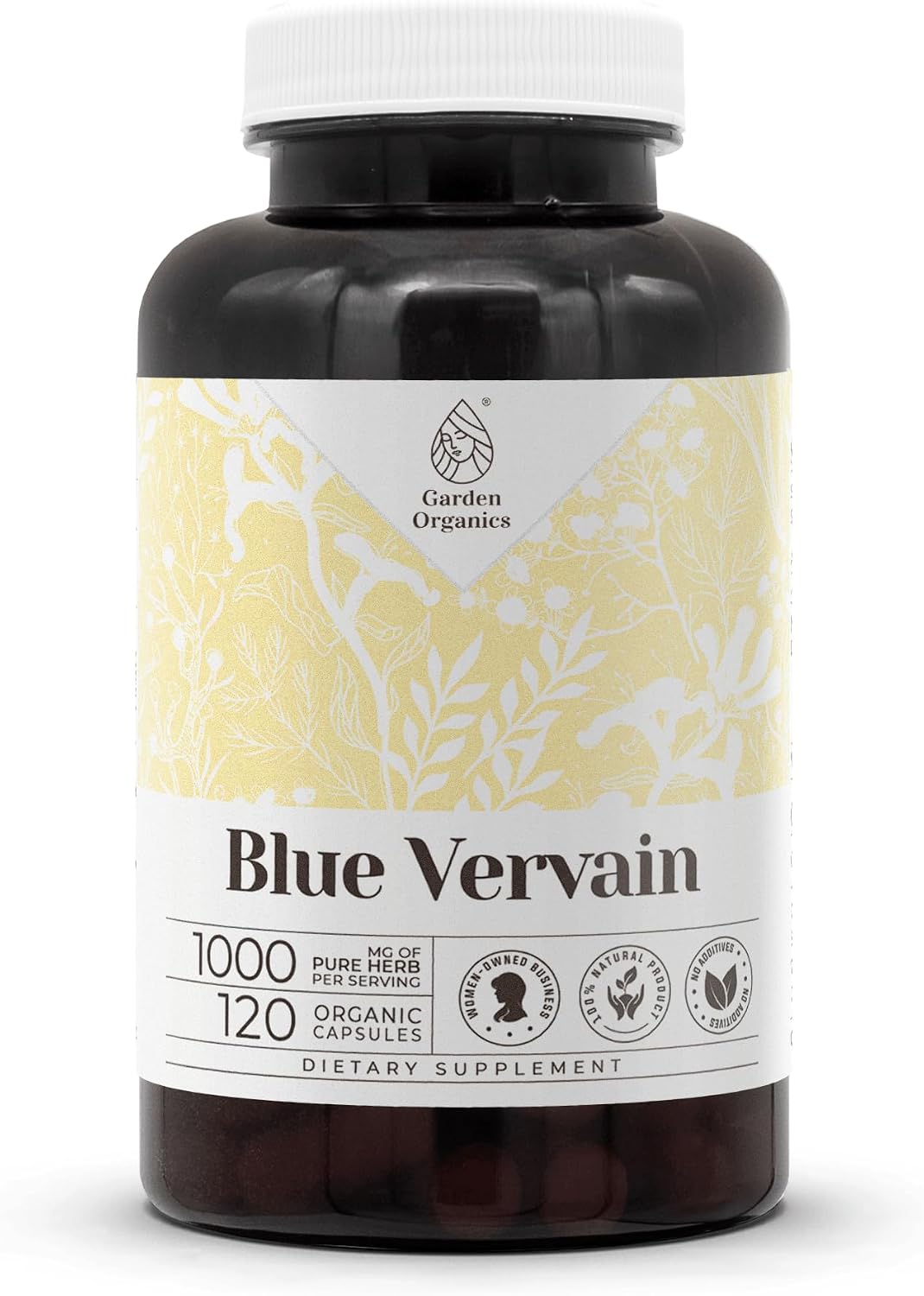 Garden Organics Blue Vervain 120 Cápsulas | Suplemento Herbal de Verbena Hastata