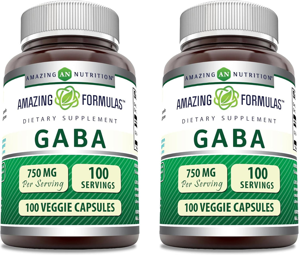 Amazing Formulas GABA 750 mg per Capsule - 100 Vegan Capsules