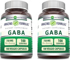 Amazing Formulas GABA 750 mg per Capsule - 100 Vegan Capsules