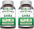 Amazing Formulas GABA 750mg Cápsulas Vegetales - 2 Envases de 100 Cápsulas