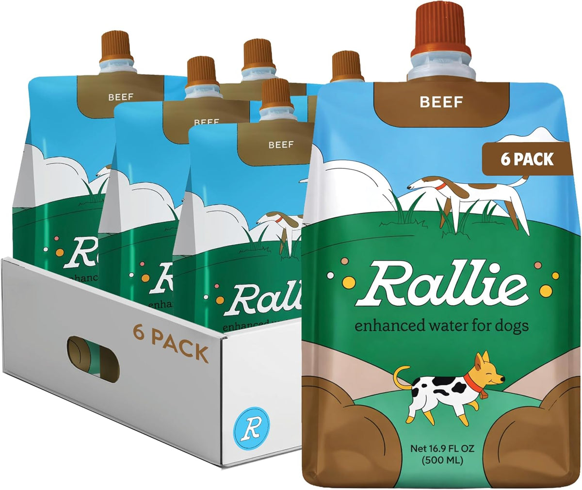 Rallie Agua Hidrogenada Sabor Carne para Perros con Electrolitos, Glucosamina y Vitaminas B - Paquete de 6 Botellas de 500ml – Image 1