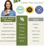 M.D. Blend Brain Support - Suplemento para la Memoria y el Enfoque, 30 Cápsulas