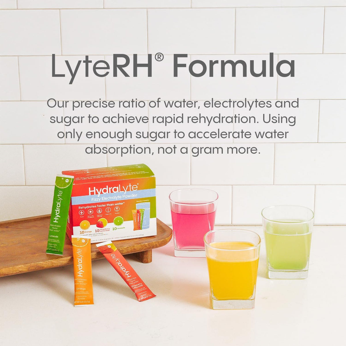 Hydralyte Paquetes de Electrolitos en Polvo Bajo en Azúcar - Rehidratación Rápida Ligeramente Efervescente, 8 oz (30 Sobres) – Image 3