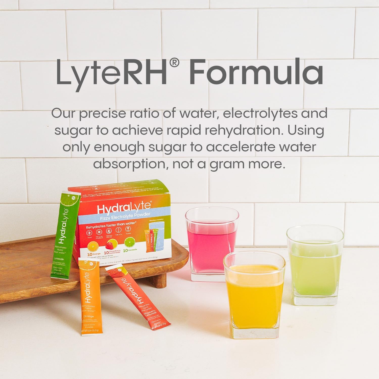 Hydralyte Paquetes de Electrolitos en Polvo Bajo en Azúcar - Rehidratación Rápida Ligeramente Efervescente, 8 oz (30 Sobres)