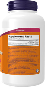 NOW Foods, Niacinamida (Vitamina B-3) 500 mg, 250 Cápsulas Vegetales
