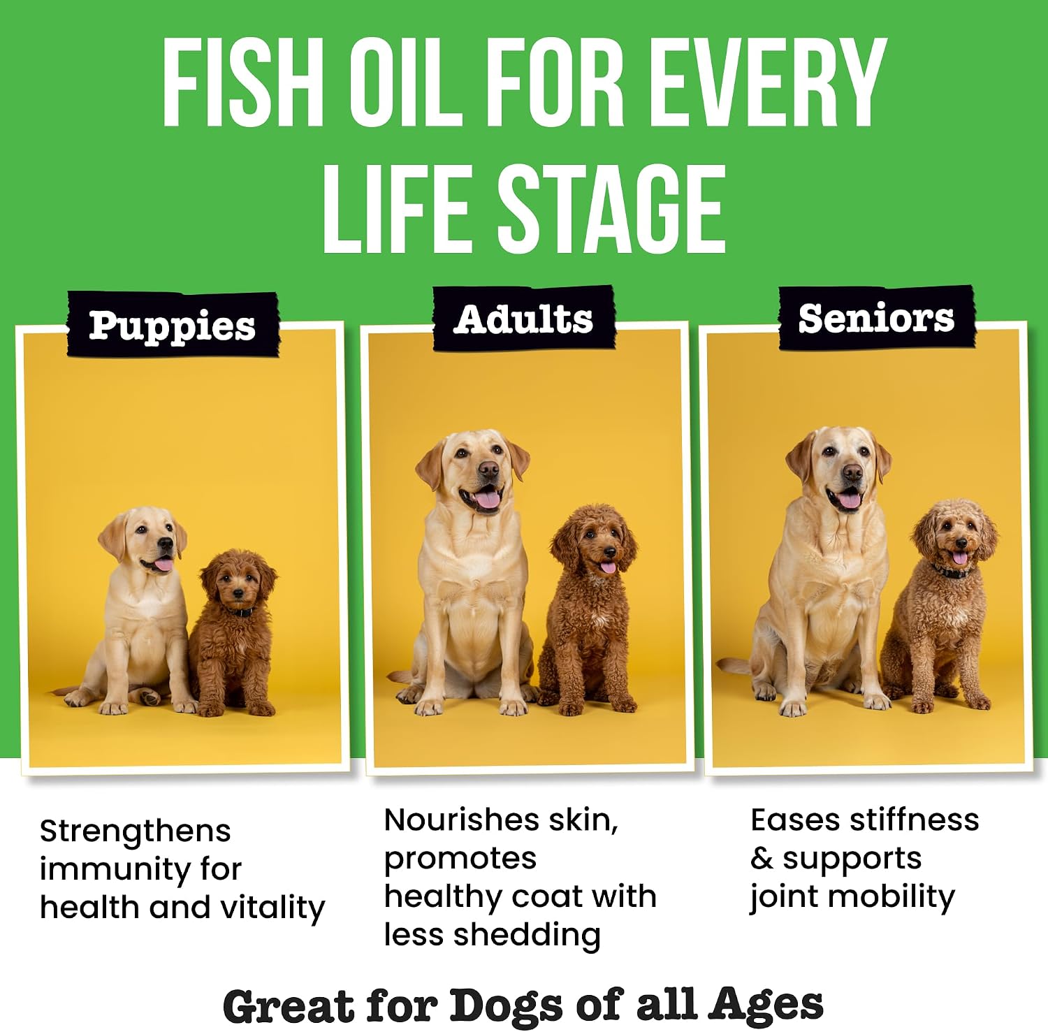 Omega 3 Fish Oil for Dogs & Cats - Aceite de Pescado con Aceite de Salmón Salvaje de Alaska - Suplemento Líquido con Omega 3 EPA+DHA