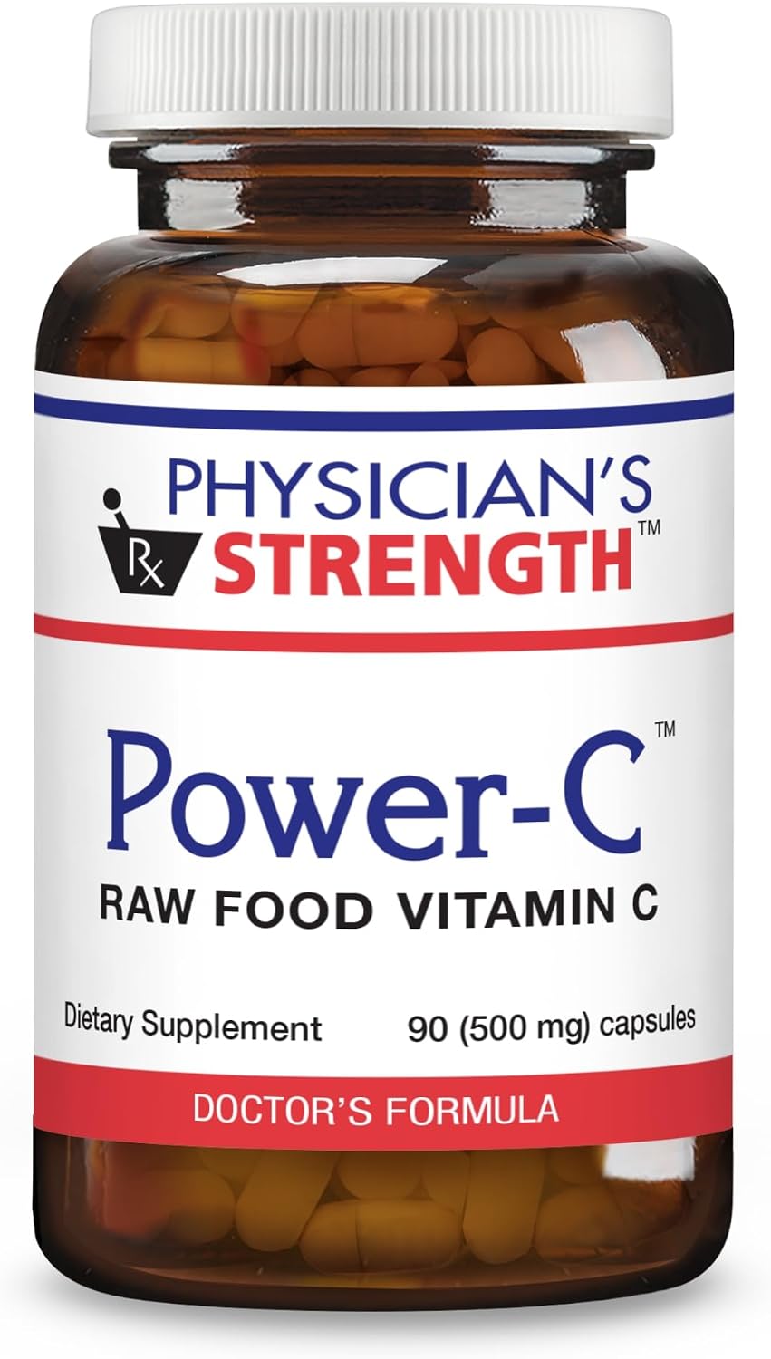 Physician's Strength Power-C Vitamina C Natural - 90 Cápsulas Raw Food con Flavonoides