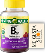 Spring Valley Vitamina B12 500 mcg Gomitas Sabor Frambuesa - 100 unidades