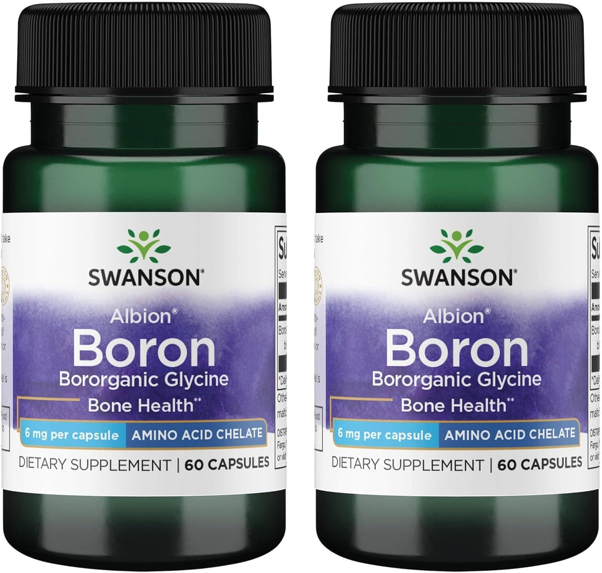 Swanson Boro de Albion – Boroganic Glicinato – 60 cápsulas (6 mg) – Pack de 3 – Image 3