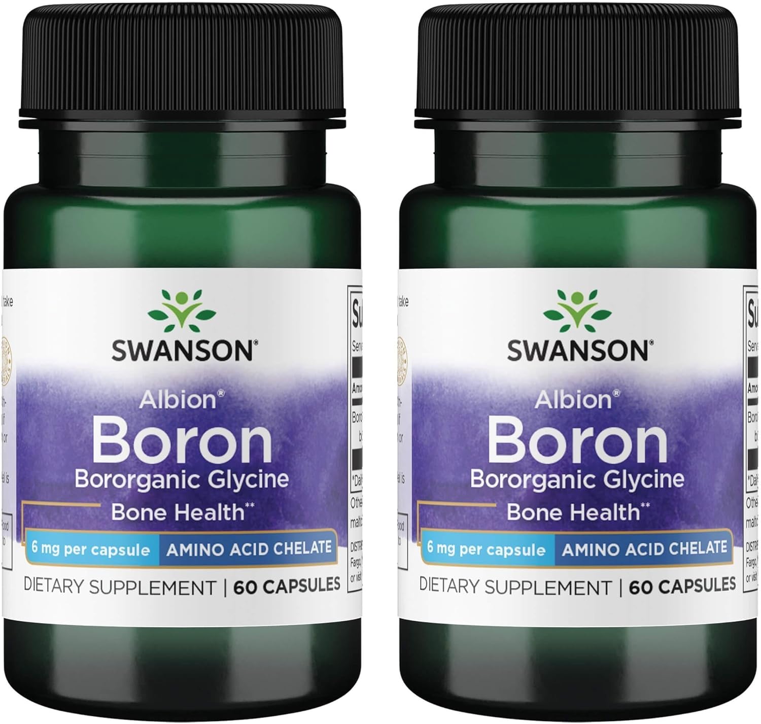 Swanson Boro de Albion – Boroganic Glicinato – 60 cápsulas (6 mg) – Pack de 3
