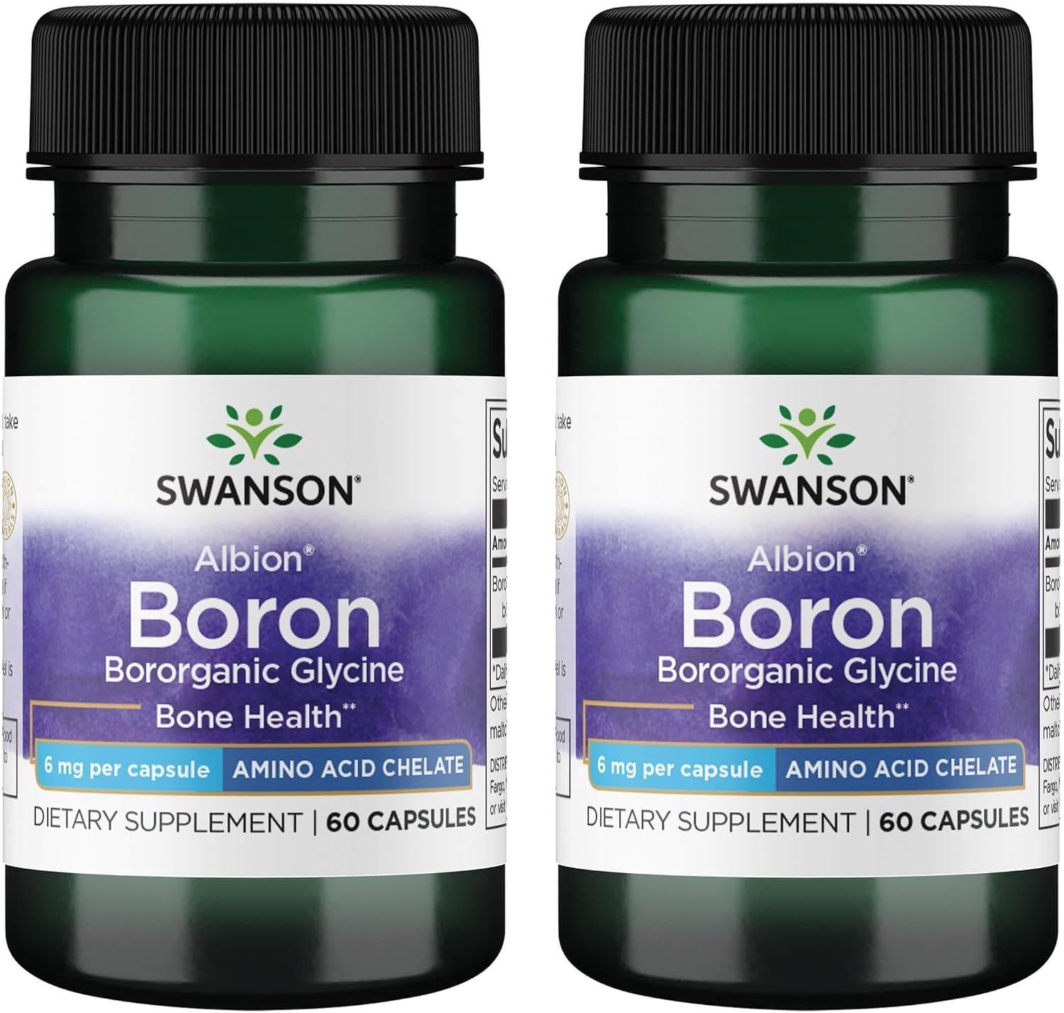 Swanson Boro de Albion - Boroganic Glycine 6mg - 60 Cápsulas (Pack de 4)