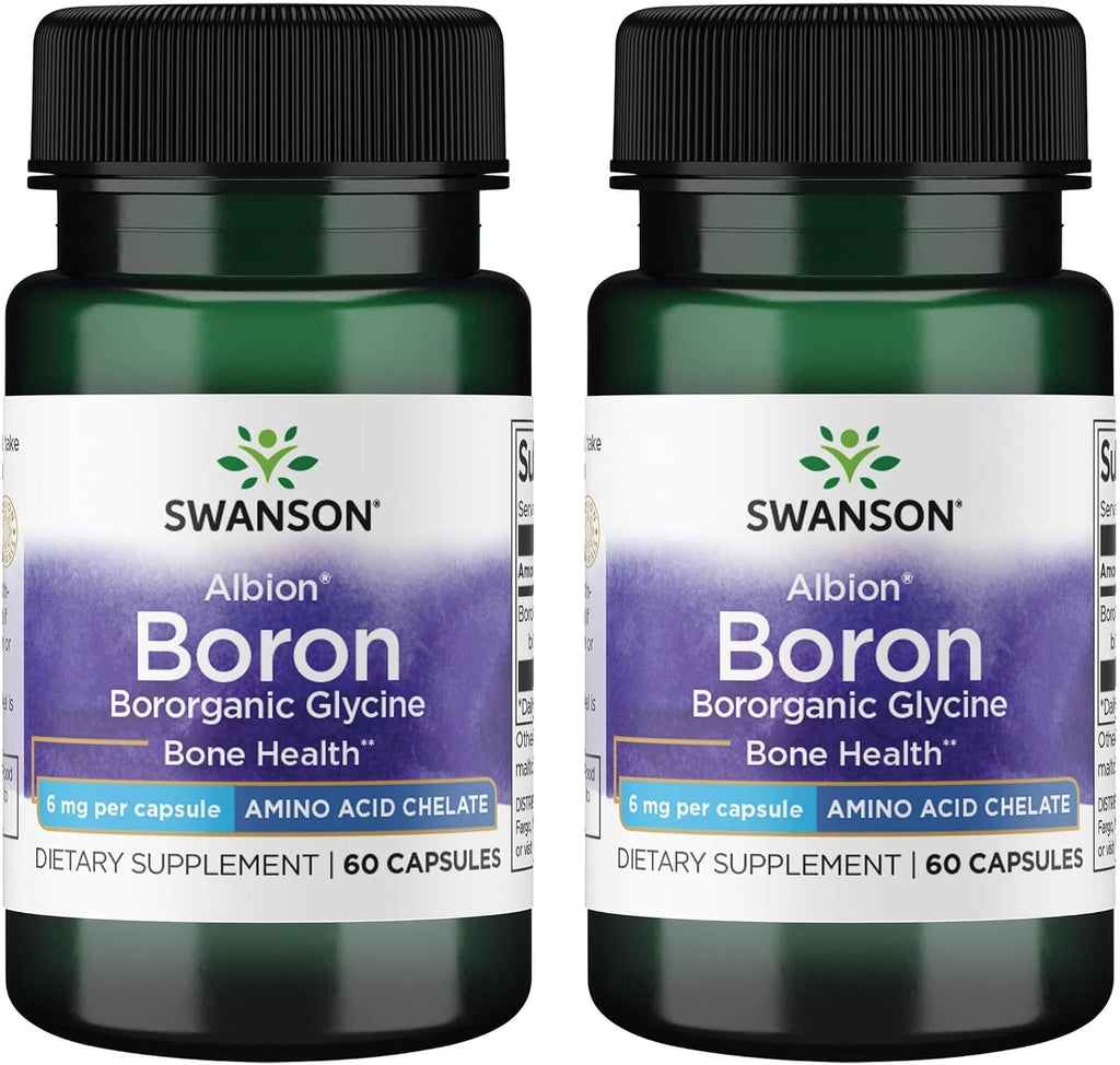 Swanson Boron de Albion, 6 mg, 60 Cápsulas (2 Paquetes)