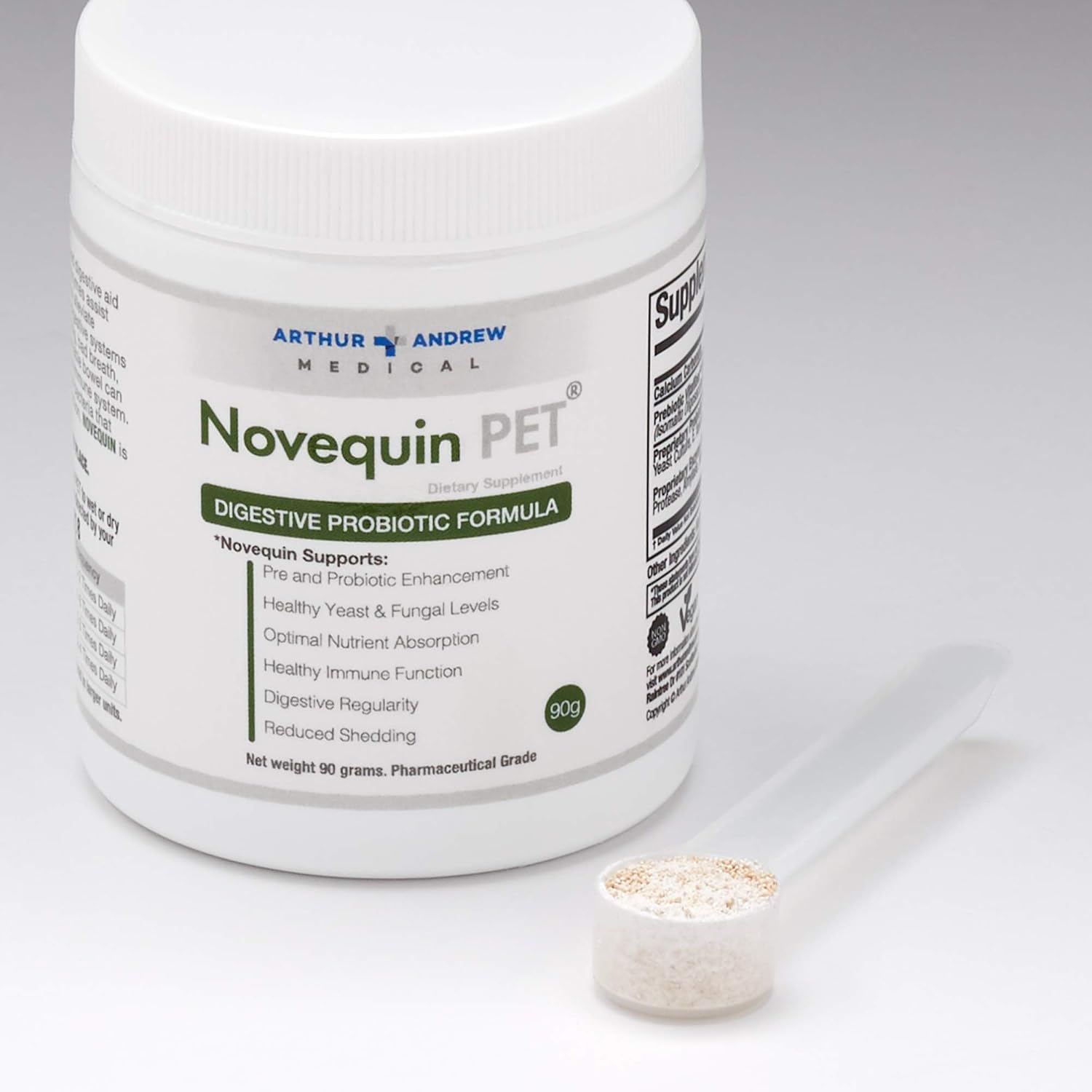 Arthur Andrew Medical Novequin PET - Probióticos digestivos para mascotas (90 g)
