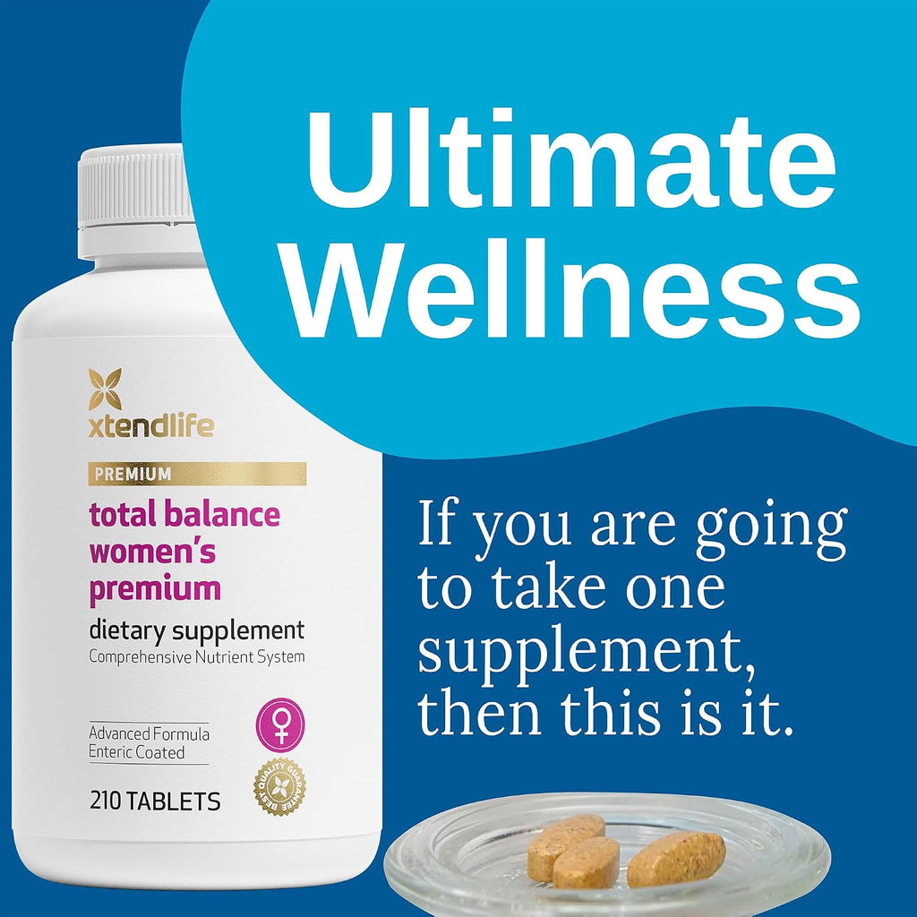 Xtendlife Total Balance Women's Premium Extra Strength Multivitamin & Mineral - 90+ Nutrientes para la Salud Femenina - 30 Días